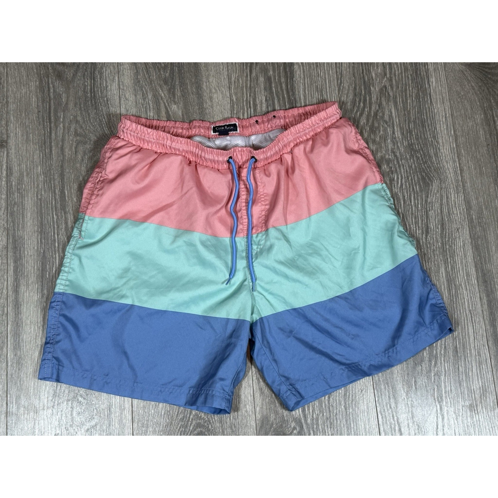 CLUB ROOM Men's Colorblocked Swim Shorts Swim Trunks Large